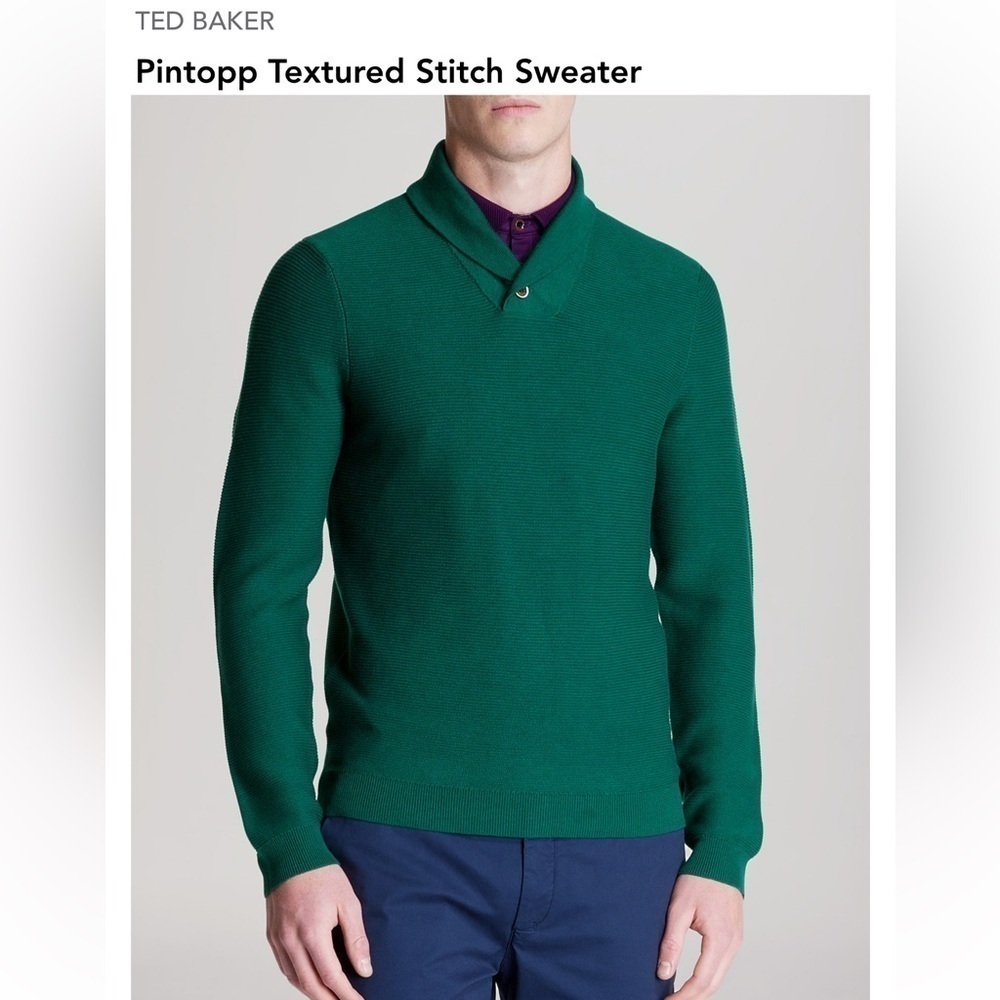 Ted Baker London Green Pintopp Textured Knit Sweater